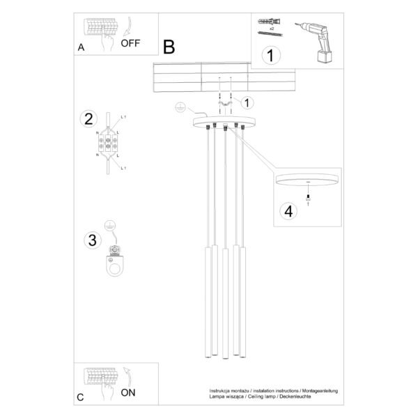Pendant Lamp Pastelo 5p Beige - Image 6
