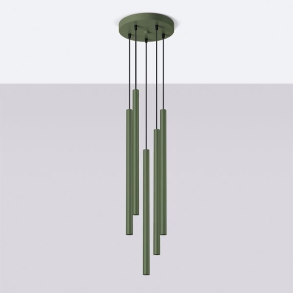 Pendant Lamp Pastelo 5p Olive Green Multi Pendants Modern Designer Lights