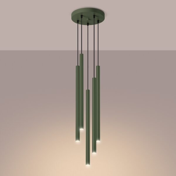 Pendant Lamp Pastelo 5p Olive Green Multi Pendants Modern Designer Lights